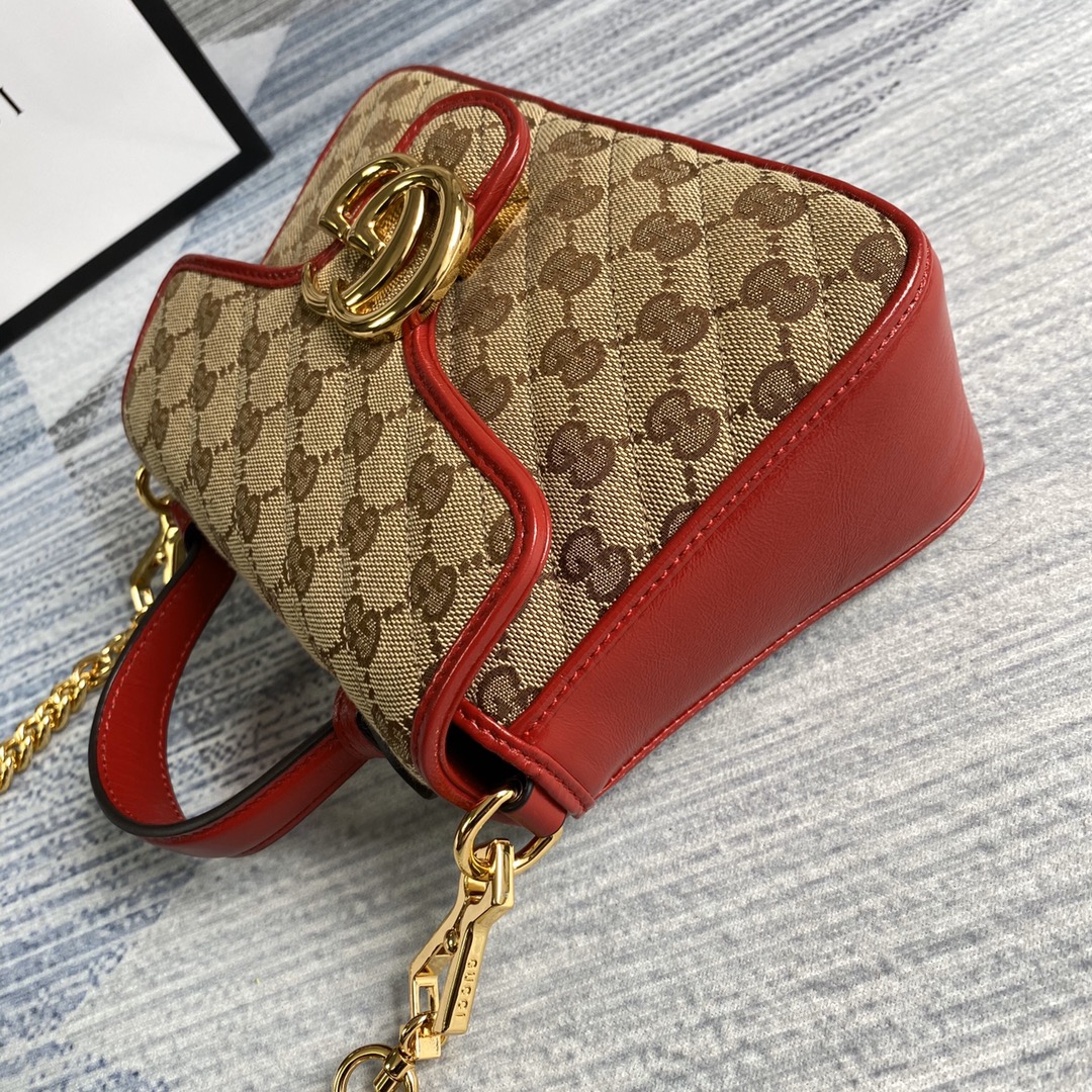 Gucci GG Marmont Mini Top Handle Bag Shoulder Bag 583571 Red